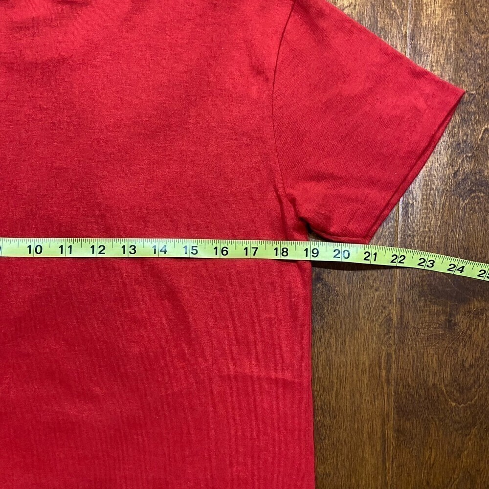 Atlanta Hawks Single Stitched Vintage Red Yellow T-Shirt Men's Size Large - Picture 4 of 8